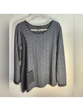 Apropos Anthropologie Gray Patterned Women Top Sz L